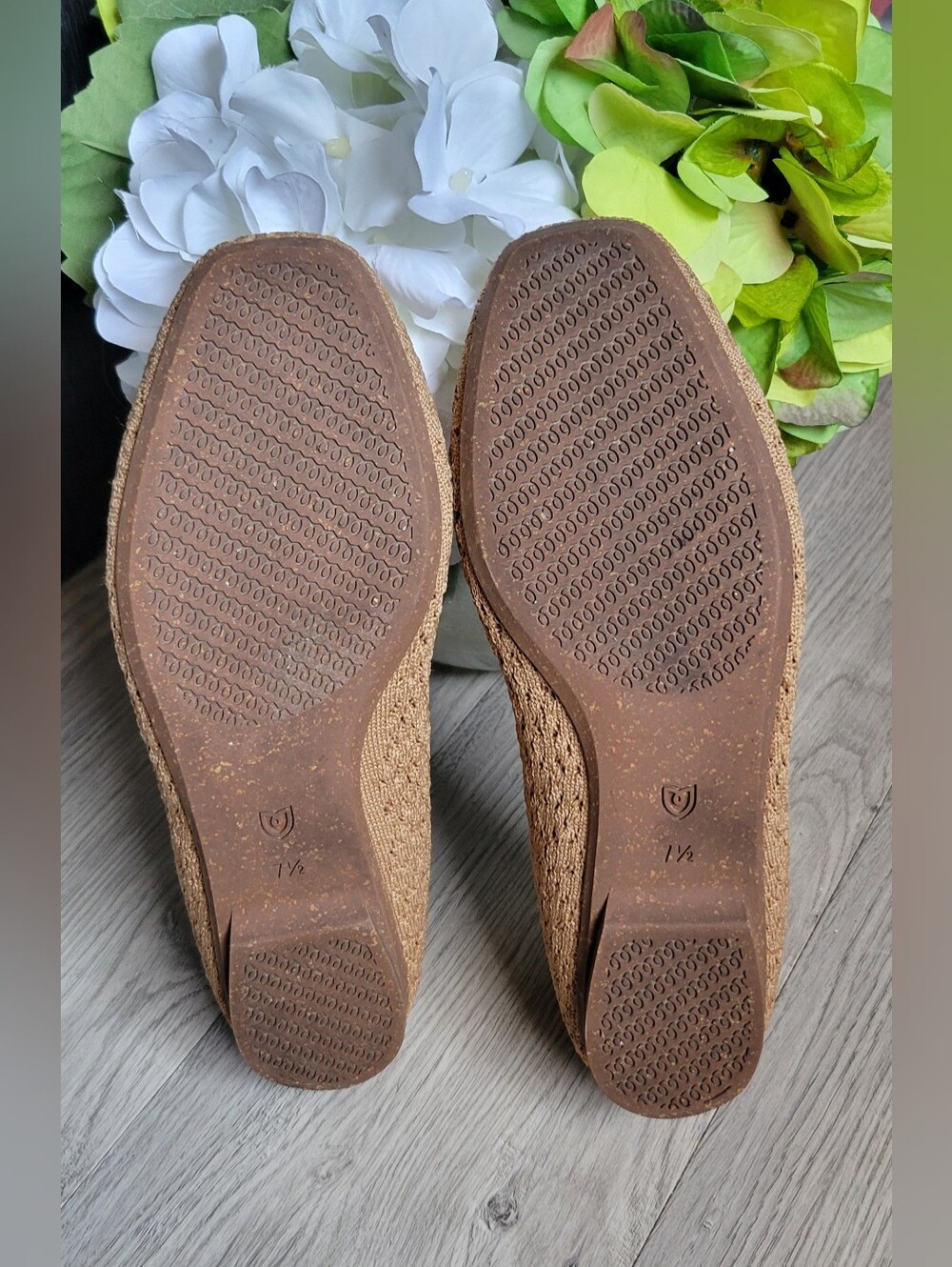 Rothy's The Max Square Toe Wren Crochet Tan Camel Flats, Women's US 7.5 EU 37.5 - Picture 14 of 15